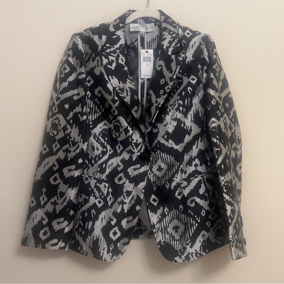 Stevie Mac New York Black & Gray Patterned Blazer Size 10 New NWT - Picture 4 of 5
